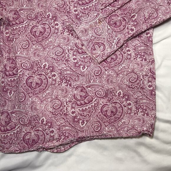Wrangler Western Shirt Mens Size XL Pink Paisley Floral Breast Cancer Pearl Snap - Picture 15 of 16